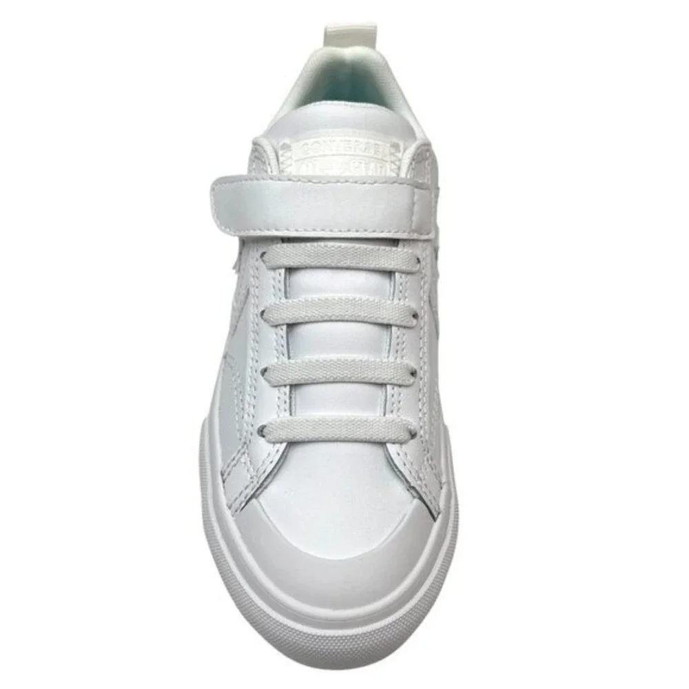 Converse Pro Blaze Youth Boys Girls Slip-on Leather Sneaker‎ Size 2Y Solid White